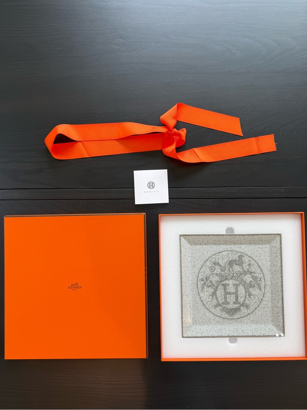 HERMES MOSAIQUE au 24 PLATINUM SQUARE PLATE n5 - Picture 3 of 9
